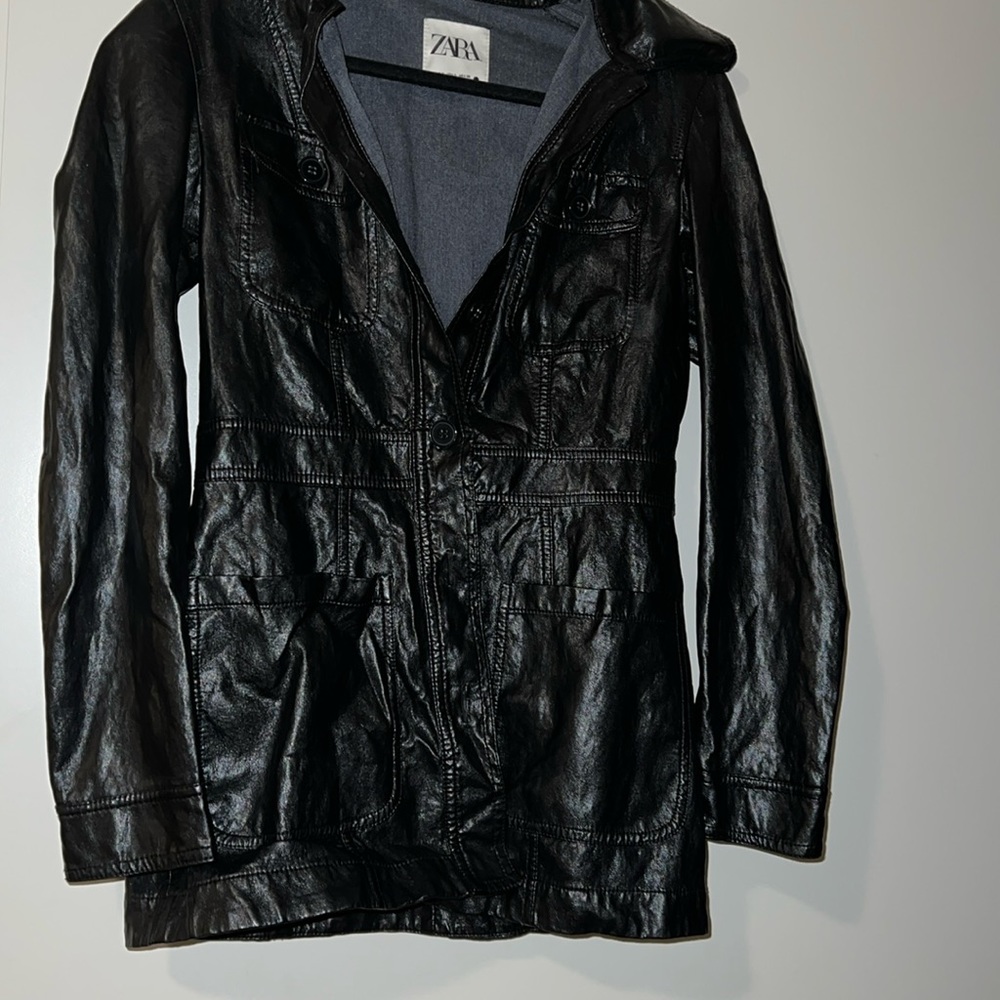 Faux leather Zara top/ blazer